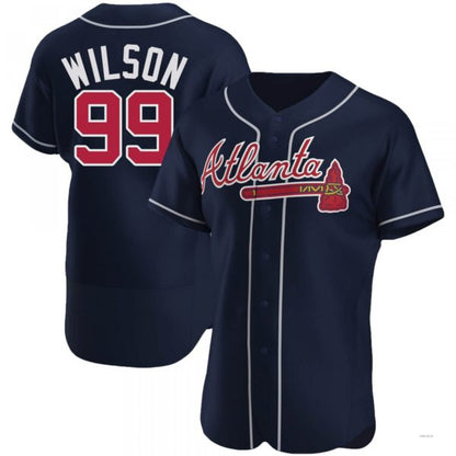 Atlanta Braves #99 Brooks Wilson Navy Alternate Jersey Stitches Baseball Jerseys