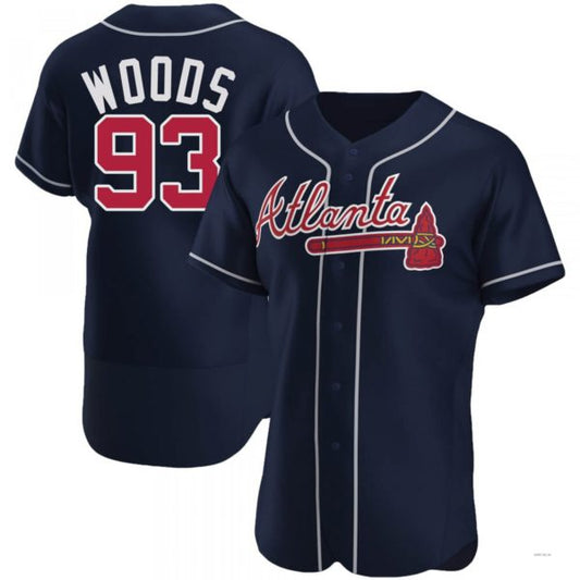 Atlanta Braves #93 William Woods Navy Alternate Jersey Stitches Baseball Jerseys