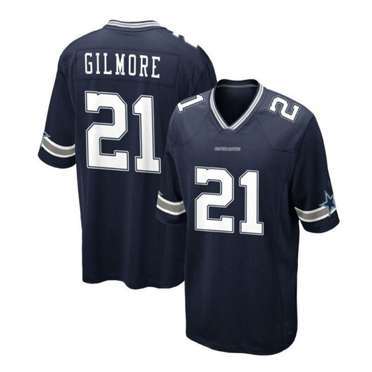 D.Cowboys #21 Stephon Gilmore Custom Game Jersey Navy Stitched American Football Jerseys