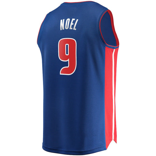 D.Pistons #9 Nerlens Noel Fanatics Branded Fast Break Replica Jersey Icon Edition Blue Stitched American Basketball Jersey