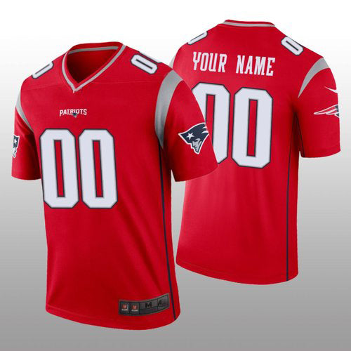 NE.Patriots Custom Red Inverted Legend Jersey Stitched Football Jerseys