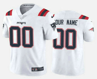 NE.Patriots Customized New White Vapor Untouchable Stitched Limited Jersey Football Jerseys
