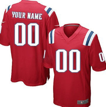 NE.Patriots Customized Red Game Jersey Stitched Football Jerseys