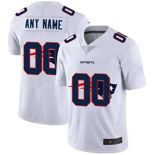 NE.Patriots Customized White Team Big Logo Vapor Untouchable Limited Jersey Stitched Football Jerseys
