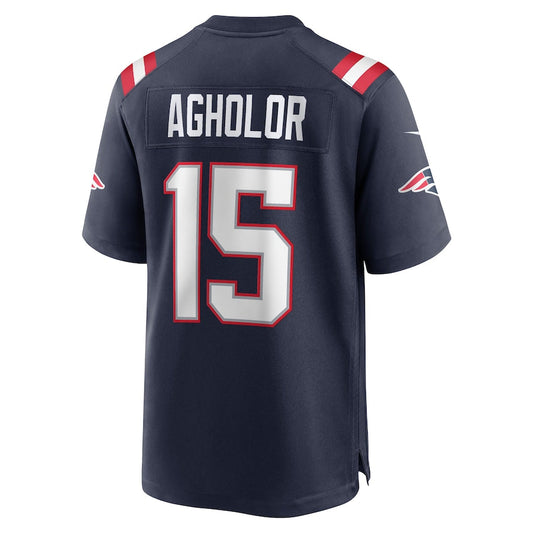 NE.Patriots #15 Nelson Agholor Navy Game Player Jersey Stitched American Football Jerseys