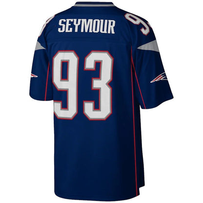 NE.Patriots #93 Richard Seymour Mitchell & Ness Navy 2003 Legacy Replica Jersey Stitched American Football Jerseys