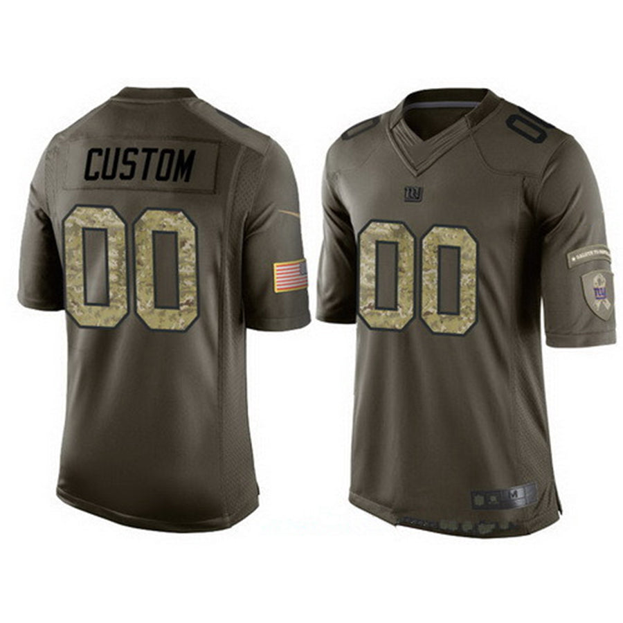Custom NY.Giants Olive Camo Salute To Service Veterans Day Limited Jersey Stitched American Football Jerseys