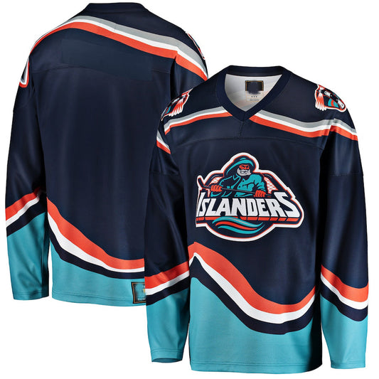 NY.Islanders Fanatics Branded Premier Breakaway Heritage Blank Jersey Navy Stitched American Hockey Jerseys