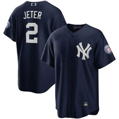 New York Yankees #2 Derek Jeter Navy 2020 Hall of Fame Induction Alternate Replica Player Name Jersey Baseball Jerseys