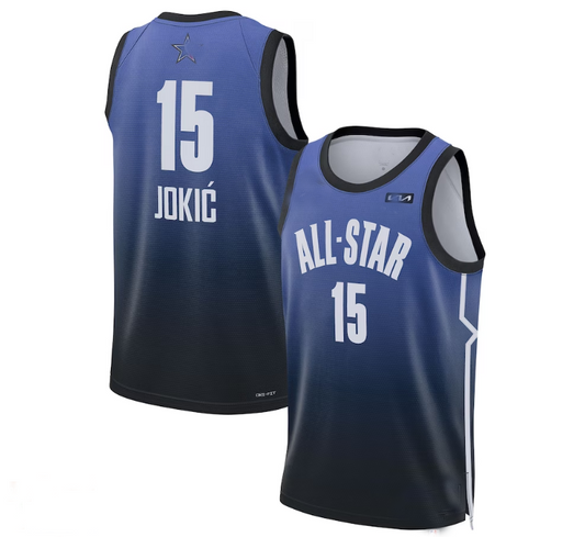 #15 Nikola Jokic 2023 All-Star Game Swingman Jersey - Blue Stitched American Basketball Jersey