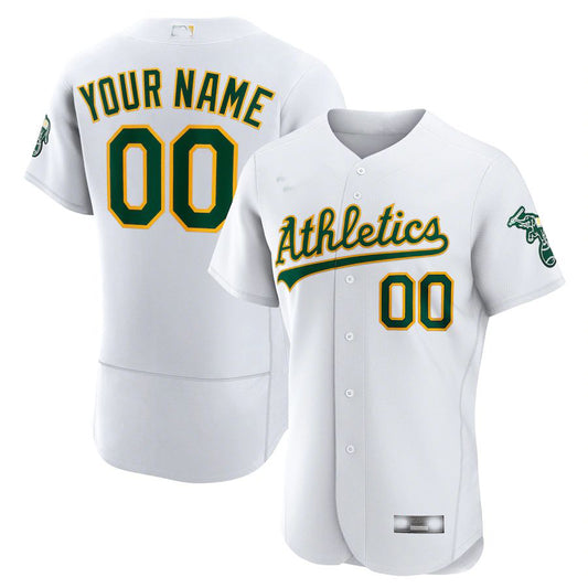 Custom Oakland Athletics White Home Authentic Custom Jersey Baseball Jerseys