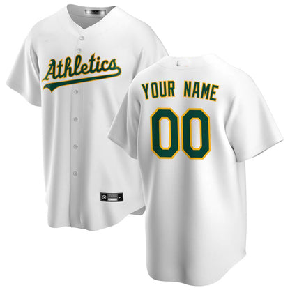 Custom Oakland Athletics White Home Replica Custom Jersey Baseball Jerseys