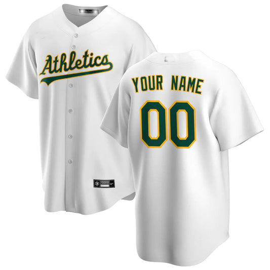 Custom Oakland Athletics White Home Replica Custom Jersey Baseball Jerseys