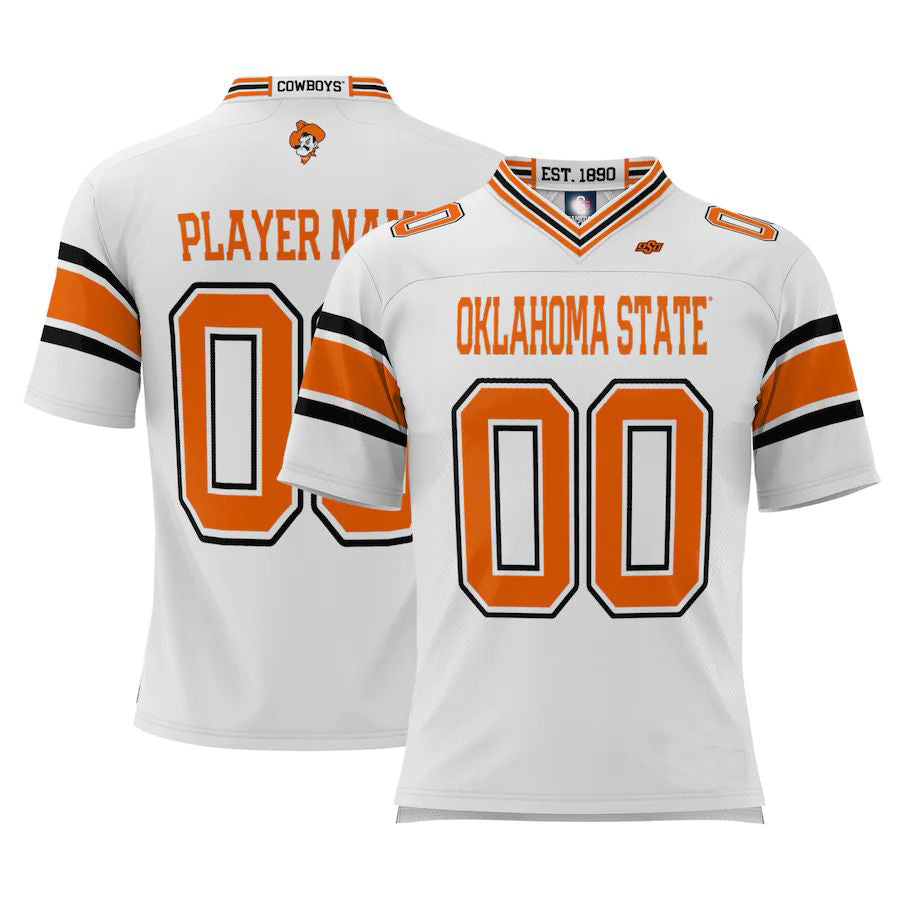 Custom O.State Cowboys ProSphere Youth NIL Pick-A-Player Football Jersey White American Stitched College Jerseys