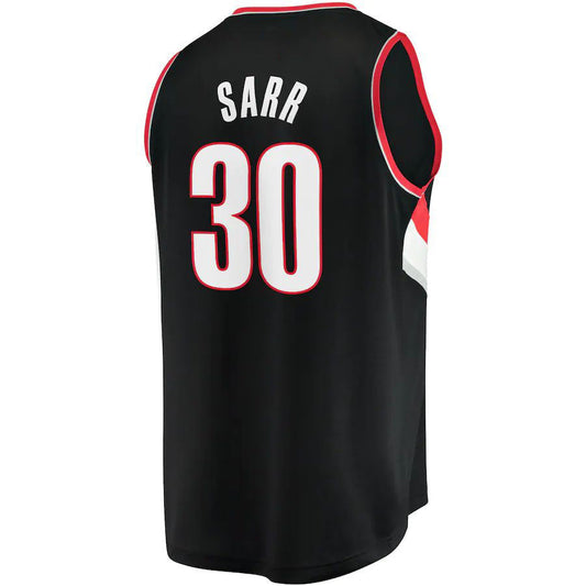 P.Trail Blazers #30 Olivier Sarr Fanatics Branded 2022-23 Fast Break Replica Player Jersey Icon Edition Black Stitched American Basketball Jersey