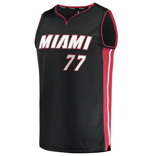 M.Heat #77 Omer Yurtseven Fanatics Branded  2021-22 Fast Break Replica Jersey Icon Edition Black Stitched American Basketball Jersey