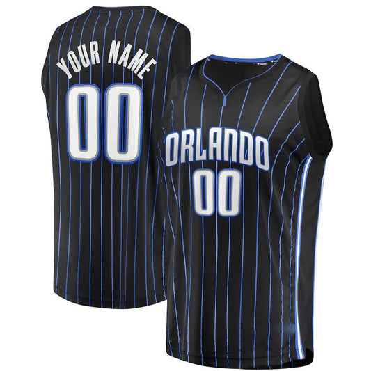 Custom O.Magic Fanatics Branded  Fast Break Replica Jersey Black  Icon Edition Stitched Basketball Jersey