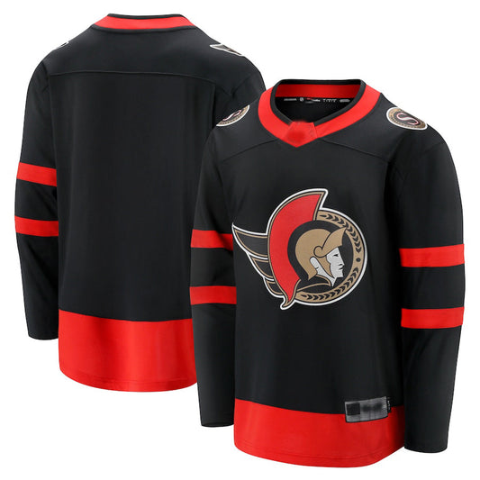 O.Senators Fanatics Branded 2020-21 Home Breakaway Jersey Black Stitched American Hockey Jerseys