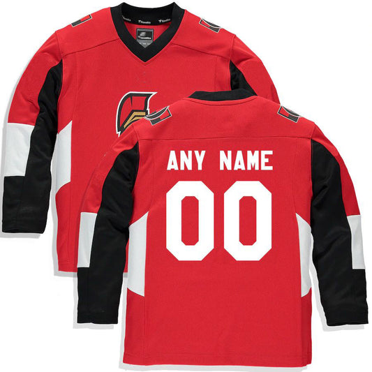 Custom O.Senators Fanatics Branded Home Replica Jersey Red Stitched American Hockey Jerseys