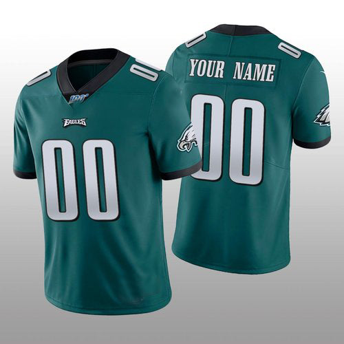 Football Jerseys P.Eagles Custom Midnight Green Vapor Limited 100th Season Jersey American Stitched Jerseys