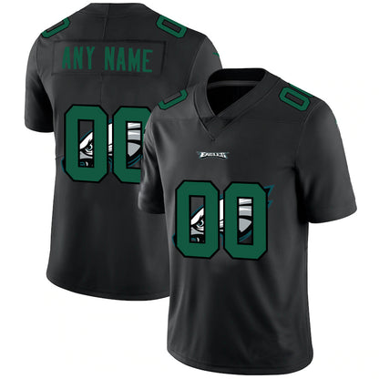 Custom P.Eagles Team Logo Dual Overlap Limited Jersey Black Stitched American Football Jerseys