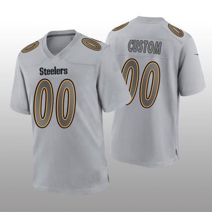 Football Jerseys P.Steelers Custom Gray Atmosphere Game Jersey American Stitched Jerseys