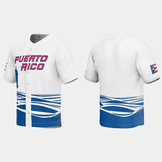 PUERTO RICO BASEBALL 2023 WORLD BASEBALL CLASSIC JERSEY – WHITE Stitches Baseball Jerseys