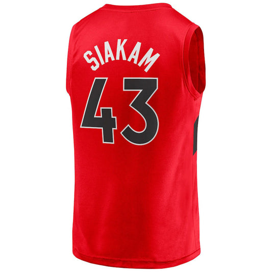 T.Raptors #43 Pascal Siakam Fanatics Branded  Fast Break Player Jersey Red Icon Edition Stitched American Basketball Jersey