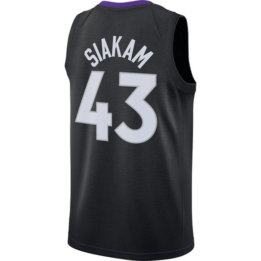 T.Raptors #43 Pascal Siakam  Swingman Player Jersey BlackPurple Earned Edition Stitched American Basketball Jersey