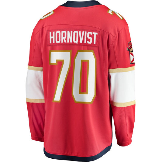 F.Panthers #70 Patric Hornqvist Fanatics Branded Home Breakaway Jersey  Red Stitched American Hockey Jerseys