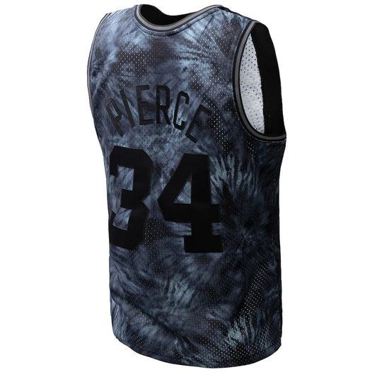 B.Celtics #34 Paul Pierce Mitchell & Ness Unisex Hardwood Classics 2007-08 Tie-Dye Swingman Jersey Black Stitched American Basketball Jersey