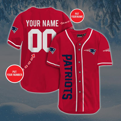 Personalized Custom NE.Patriots Baseball Jersey Short Sleeve Sports  Jersey