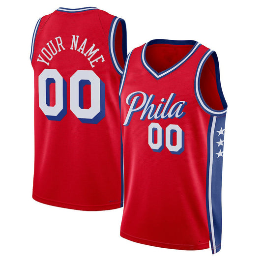 Custom PH.76ers Jordan Brand Unisex 2022-23 Swingman Jersey Statement Edition Red Stitched Basketball Jersey