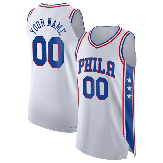 Custom PH.76ers 2021-22 Diamond Authentic Jersey White Association Edition Stitched Basketball Jersey