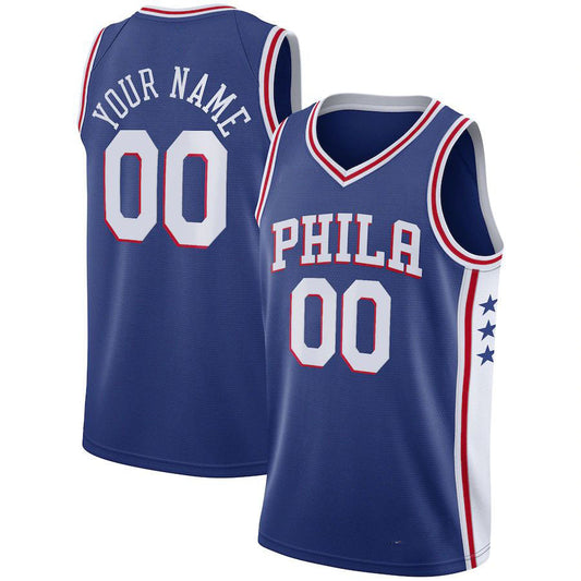 Custom PH.76ers Swingman Jersey Icon Edition Royal Stitched Basketball Jersey