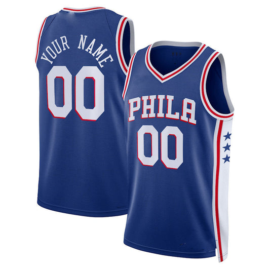 Custom PH.76ers Unisex 2022-23 Swingman  Jersey Icon Edition Royal Stitched Basketball Jersey