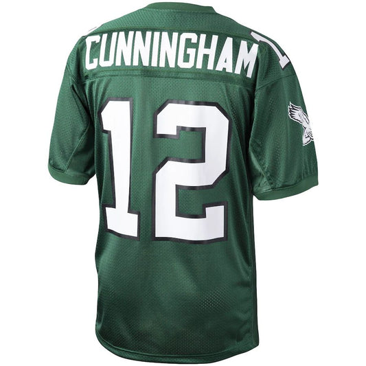 P.Eagles #12 Randall Cunningham Mitchell & Ness Kelly Green 1992 Authentic Throwback Retired Player Jersey Stitched American Football Jerseys