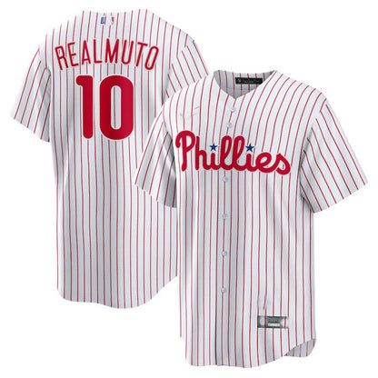 Philadelphia Phillies #10 J.T. Realmuto White Home Replica Player Name Jersey Baseball Jerseys