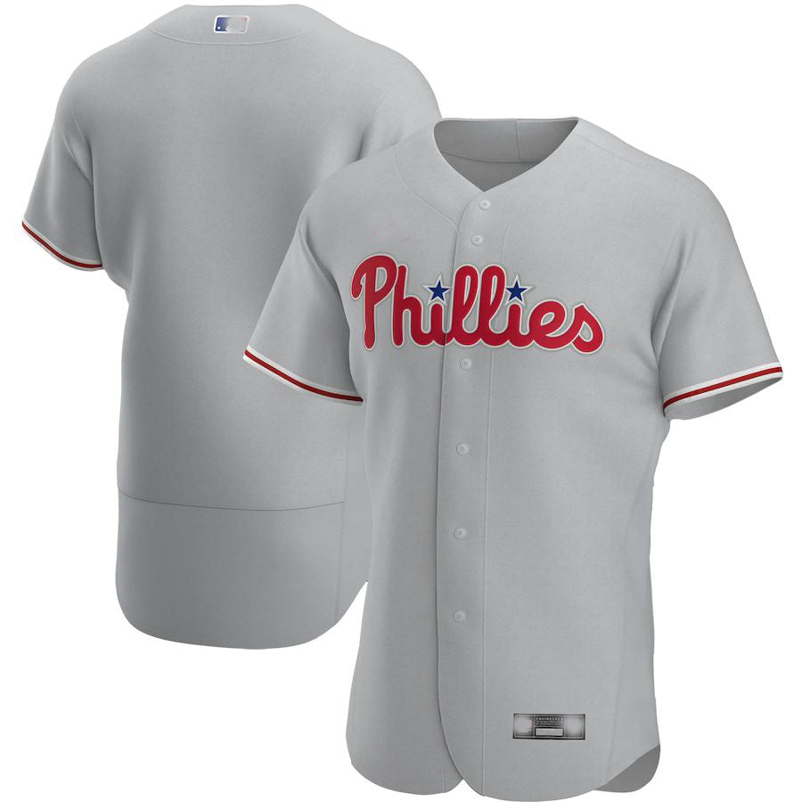 Philadelphia Phillies Gray Road Authentic Team Jersey Baseball Jerseys