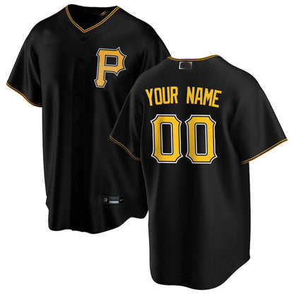 Custom Pittsburgh Pirates Black Alternate Replica Custom Jersey Baseball Jerseys