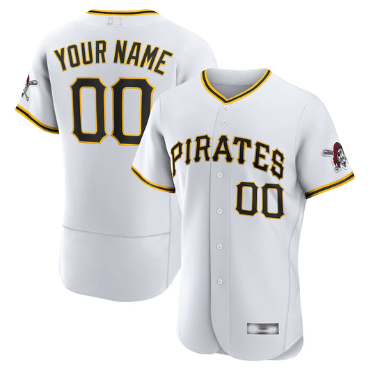 Custom Pittsburgh Pirates White Home Authentic Custom Jersey Baseball Jerseys