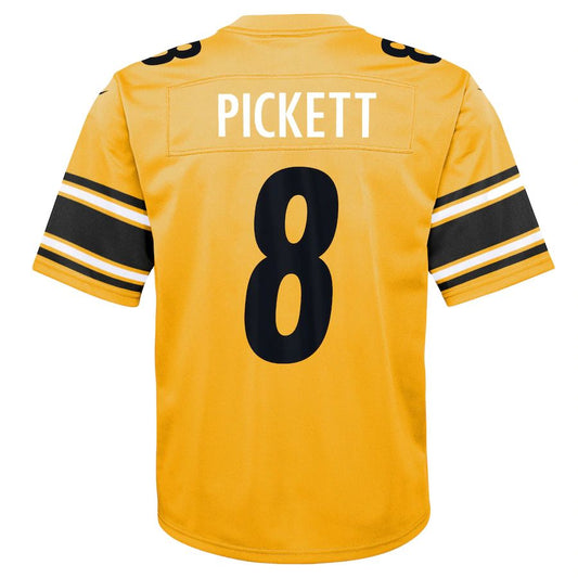 P.Steelers #8 Kenny Pickett Gold Inverted Game Jersey Stitched American Football Jerseys