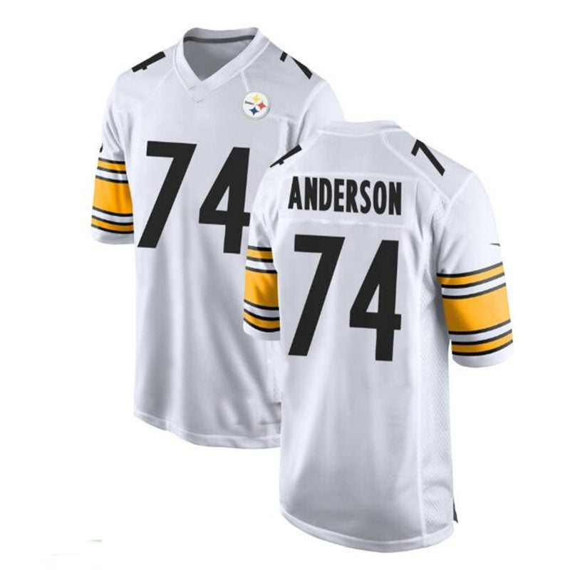 P.Steelers #74 Spencer Anderson Game Jersey - White Stitched American Football Jerseys