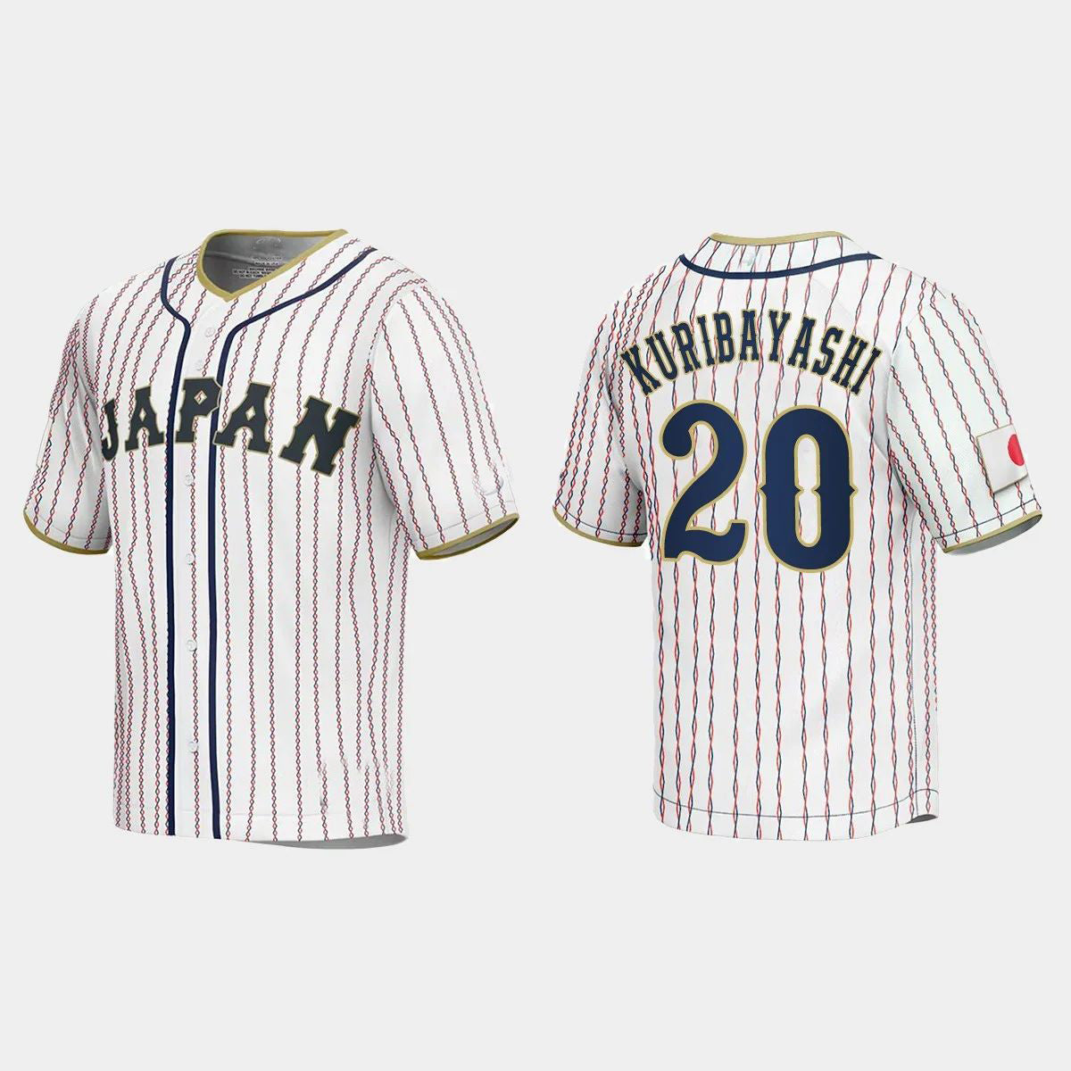 #20 RYOJI KURIBAYASHI JAPAN BASEBALL 2023 WORLD BASEBALL CLASSIC JERSEY – WHITE Stitches Baseball Jerseys