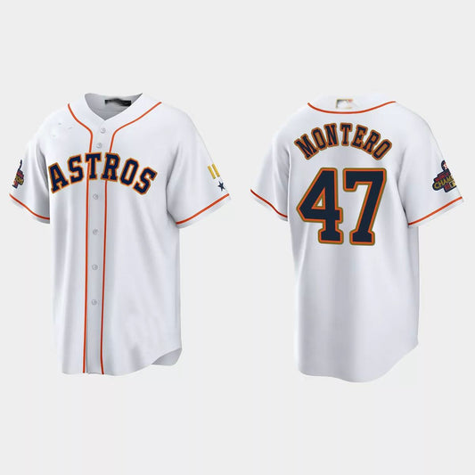 #47 Rafael Montero Houston Astros 2023 Gold Program Jersey – White Stitches Baseball Jerseys