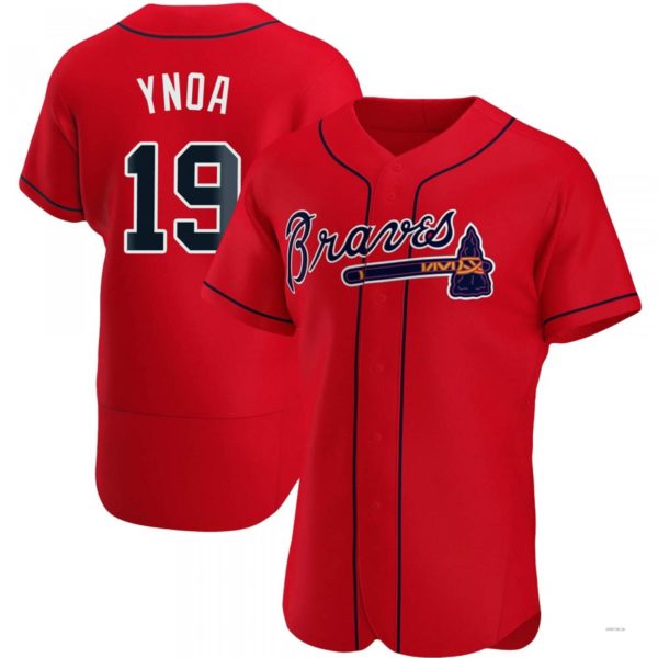 Atlanta Braves #19 Huascar Ynoa Red Alternate Jersey Stitches Baseball Jerseys