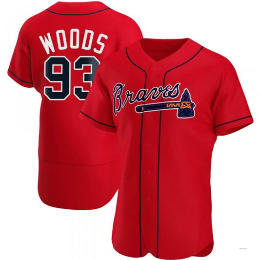 Atlanta Braves #93 William Woods Red Alternate Jersey Stitches Baseball Jerseys