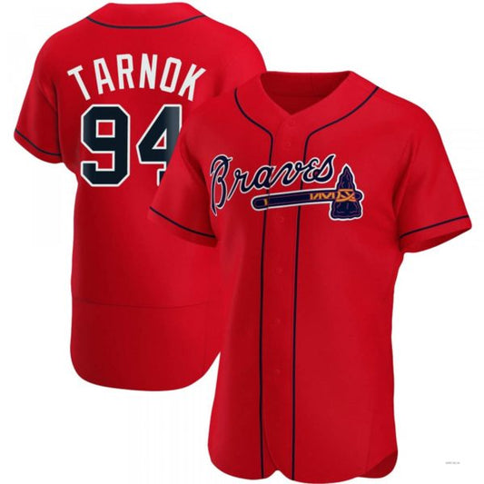 Atlanta Braves #94 Freddy Tarnok Red Alternate Jersey Stitches Baseball Jerseys