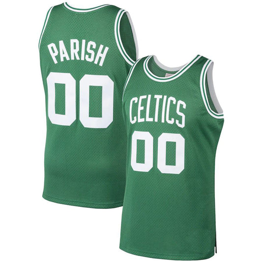 Custom B.Celtics Robert Parish Mitchell & Ness 1985-86 Hardwood Classics Swingman Player Jersey  Kelly Green American Stitched Basketball Jersey