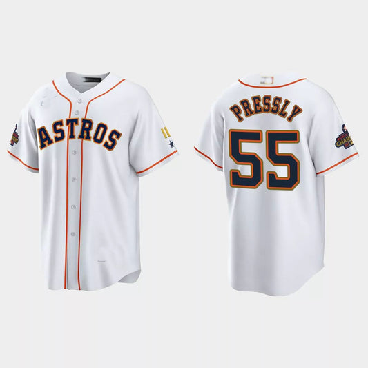 #55 Ryan Pressly Houston Astros 2023 Gold Program Jersey – White Stitches Baseball Jerseys